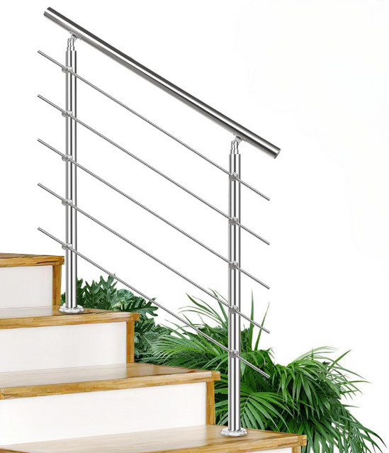 Prestige Home Living Outdoor Treppengeländer Set aus Edelstahl in Silber mit 5 Querstäben und 2 Pfosten, B/H: 100 x 106,5 cm - Bild 1