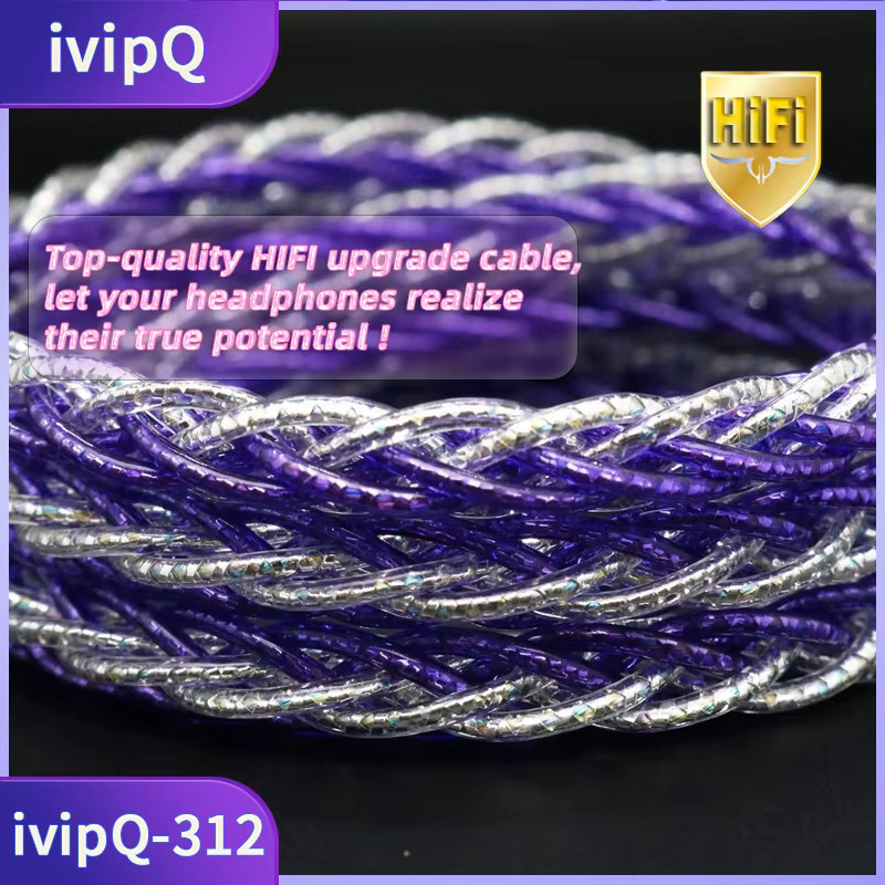 IvipQ-312 Flagship High-End-Kopfhörer-Ersatzkabel mit 3,5 mm Jack und 4,4 mm 4PIN XLR Hirose-Stecker in Lila - Bild 2
