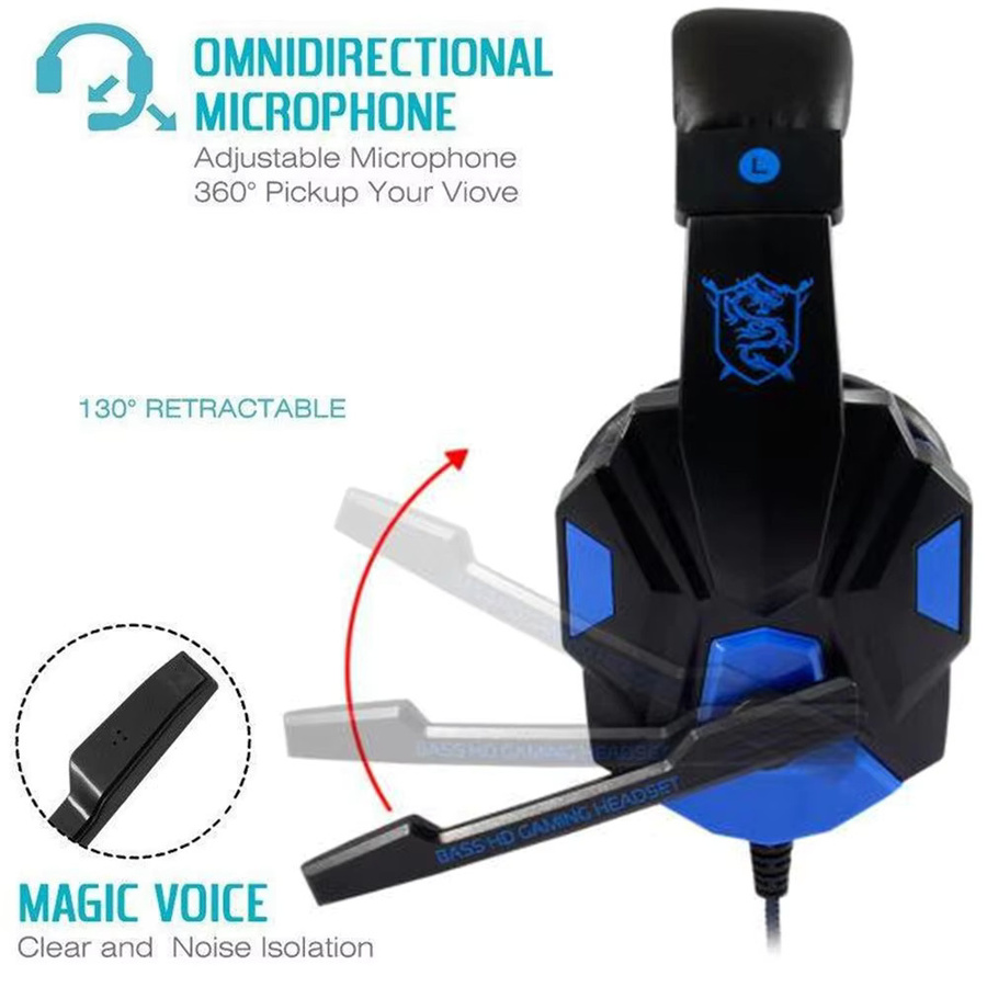Occkic Gaming Headset in Rot mit geräuschunterdrückendem Mikrofon für PS4, PS5, Xbox, PC und Smartphone - Bild 2