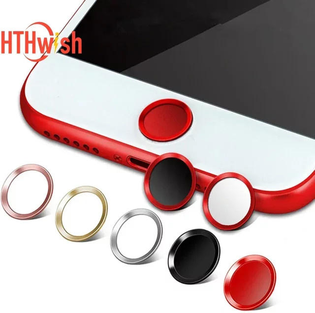 2 Stück Ultra Slim Metall Home Button Aufkleber für iPhone 7 7Plus 6 6S 6Plus 5 5S 5C SE, 0,5mm, Schwarz - Bild 1