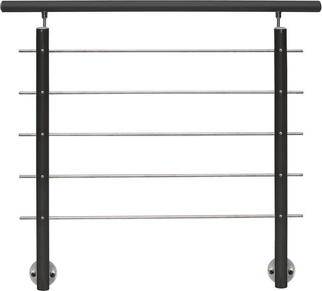Treba Geländer-Set AB9 Aluminium Anthrazit zur seitlichen Montage, Breite: 150 cm - Bild 1