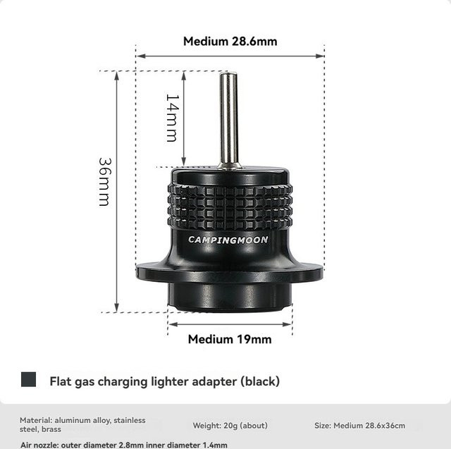 CAMPINGMOON Gasfeuerzeug-Adapter als Nachfüllwerkzeug für Campingkocher und tragbare Gaskanister - Bild 1