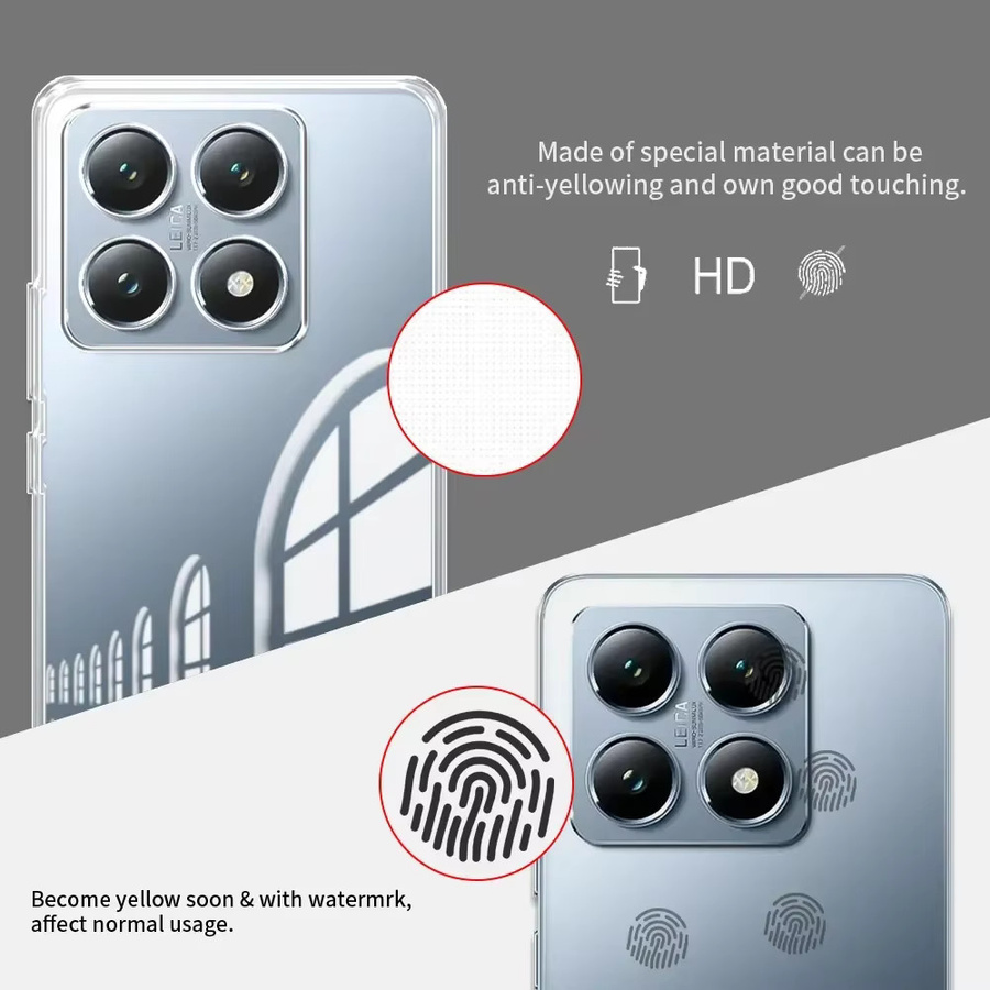 ESACAPA Ultradünne Klare Silikon-Softcase für Xiaomi 15T Pro, 17T Pro und Xiaomi Mi 15 Ultra, Transparentes TPU Bumper Cover - Bild 5
