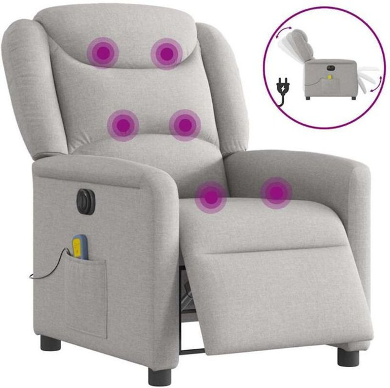 Elektrischer Massagesessel Relaxsessel aus Stoff in Grau von vidaxl - Bild 1