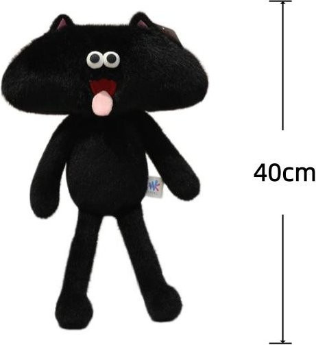 Yiran toy Baguette Katze, Plüschtier, Stoffpuppe, Schwarz - Bild 1