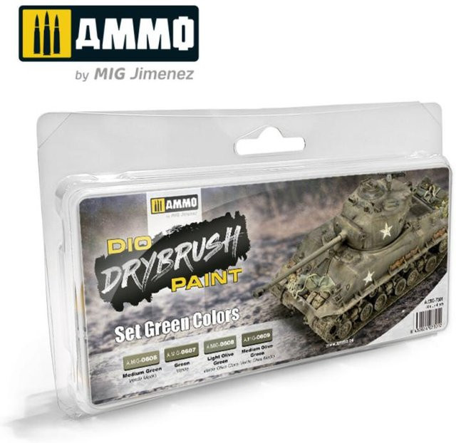 AMMO by MIG Jimenez Drybrush Set Green Colors - Bild 1