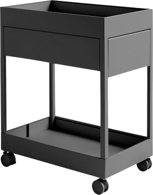 HAY New Order Trolley aus lackiertem Stahl in Schwarz mit Rollen - Bild 1