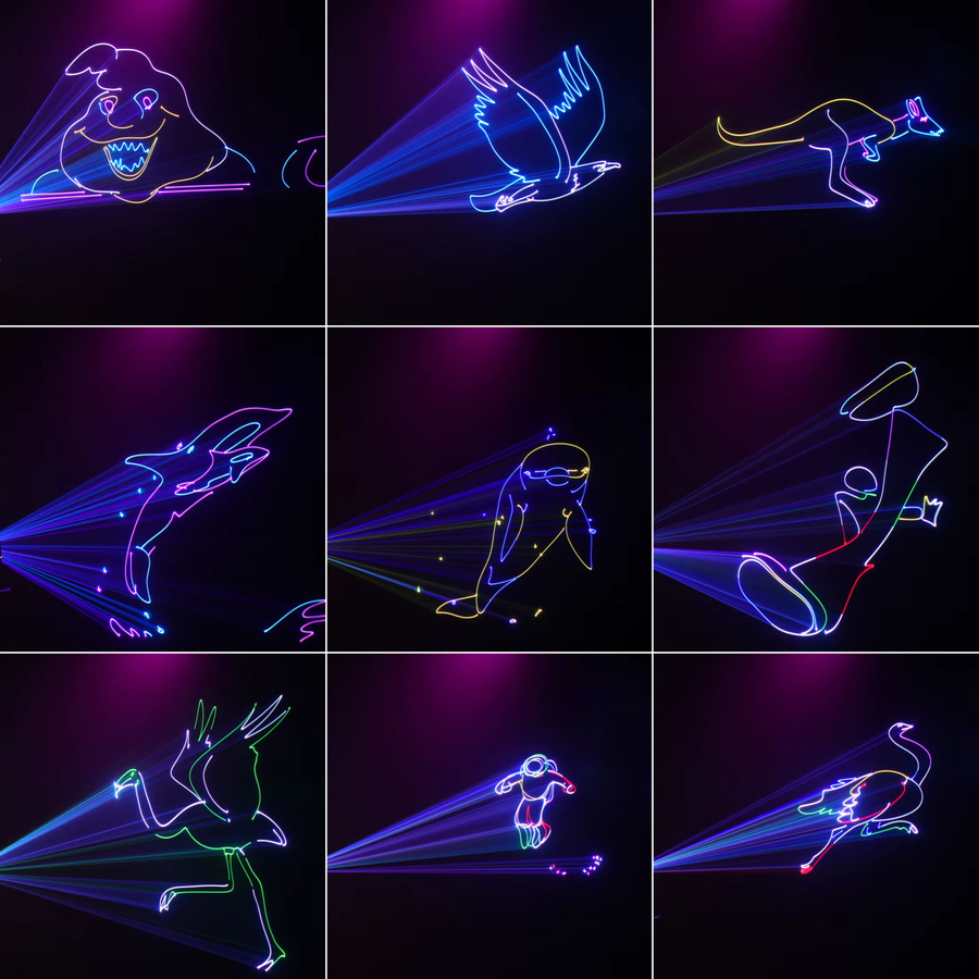 HYULIGHTS 5W Laser-Projektor mit 3W Vollfarb-Animation, IP65 wasserdicht, Bluetooth und App-Steuerung, CNC Aluminium, Schwarz - Bild 4