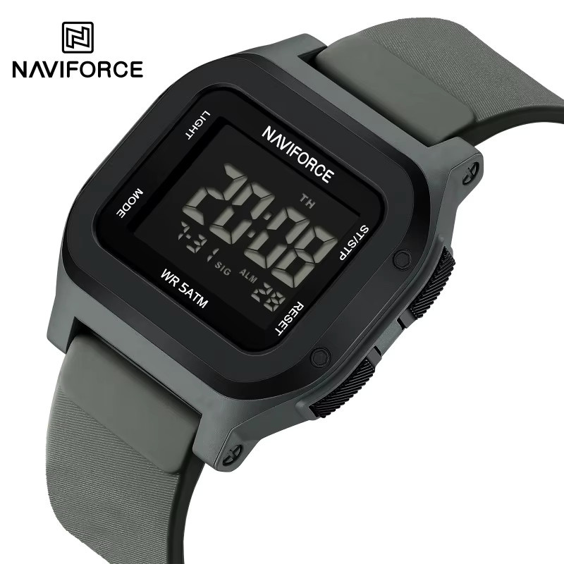 NAVIFORCE Herren-Armbanduhr, Digitaluhr, Kunststoff, Schwarz, 5 ATM - Bild 2