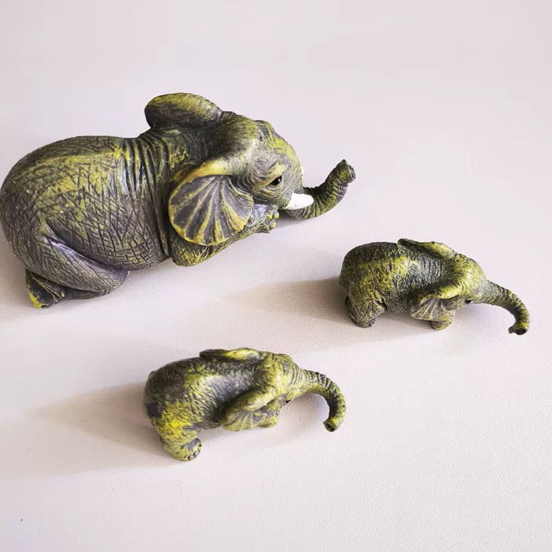 YXYMCF 3-in-1 Harz-Dekofigur Elefanten-Umarmung Mutter und Kind als Kunsthandwerk und Miniatur-Ornament - Bild 3