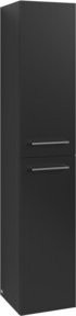 V&B Hochschrank Avento in Schwarz mit 2 Glastüren und 4 Glasfachböden, B/T/H: 35 x 40,4 x 176 cm - Bild 1