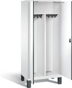 C+P Spind Evolo in Schwarz-Weiss mit Front in Weiß und Korpus in Verkehrsweiß, H x B x T: 185 x 81 x 50 cm - Bild 1