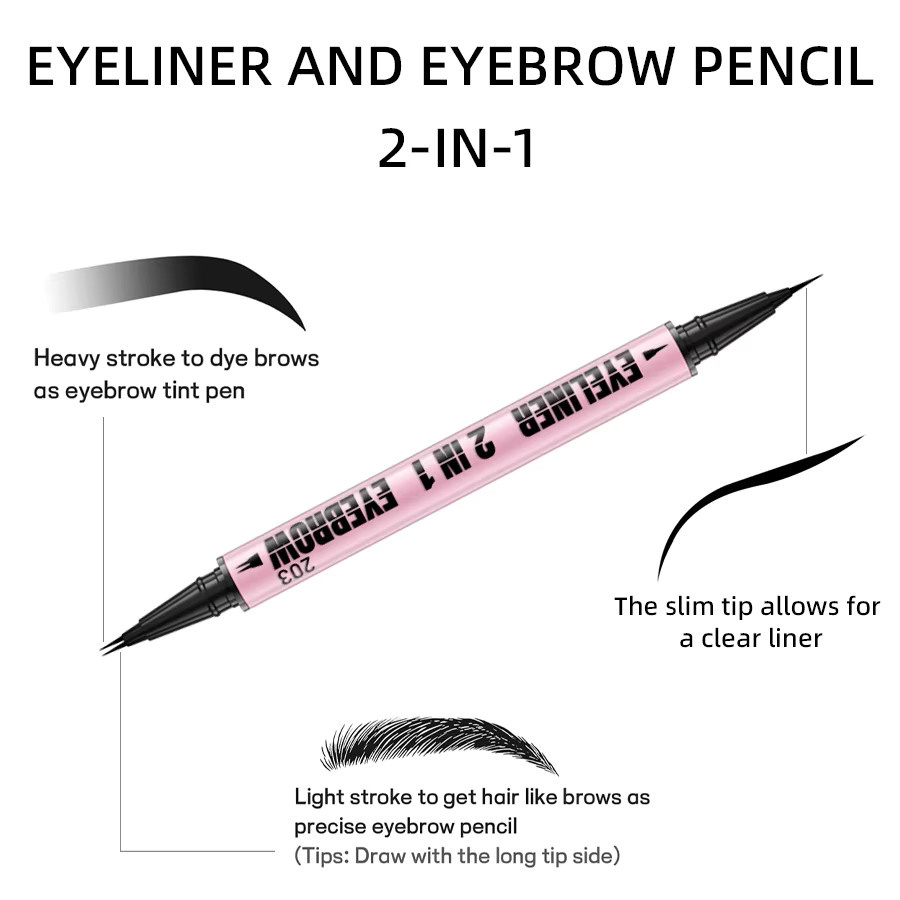KAFURUX Augenbrauenstift und Eyeliner, 4 Farben, wasserfest, Unisex - Bild 2