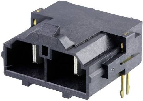 Molex Einbau-Stiftleiste Standard in Schwarz und Silber mit 2 Polstellen und einem Rastermaß von 10,00 mm - Bild 1