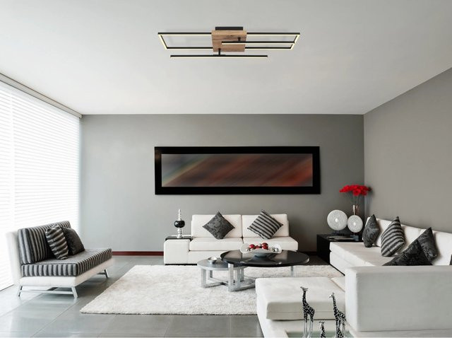 Globo LED-Deckenleuchte Kendra 1-flammig Schwarz matt B: 80 cm, T: 20 cm, H: 11,5 cm - Bild 1