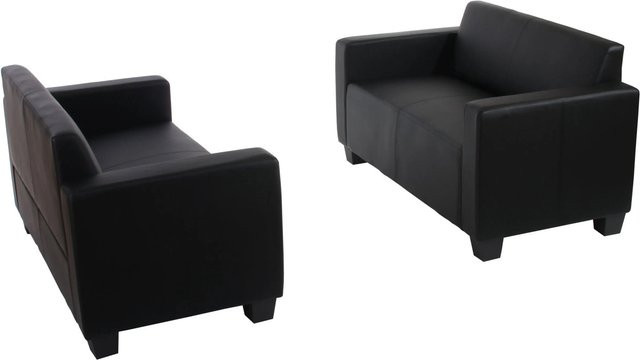 MCW Sofa-Garnitur Moncalieri 2er-Set aus Kunstleder in Schwarz - Bild 2