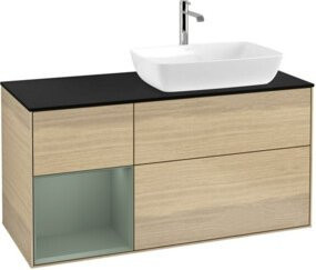 V&B Waschtischunterschrank Finion Wandbeleuchtung in Eiche lackiert, Breite: 120 cm, Tiefe: 50,1 cm, Höhe: 50,1 cm - Bild 1