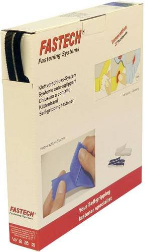 FASTECH B10-SKL999925 Klettband zum Aufkleben mit Hotmelt-Haftung, Schwarz, Länge: 25 m, Breite: 10 mm - Bild 1
