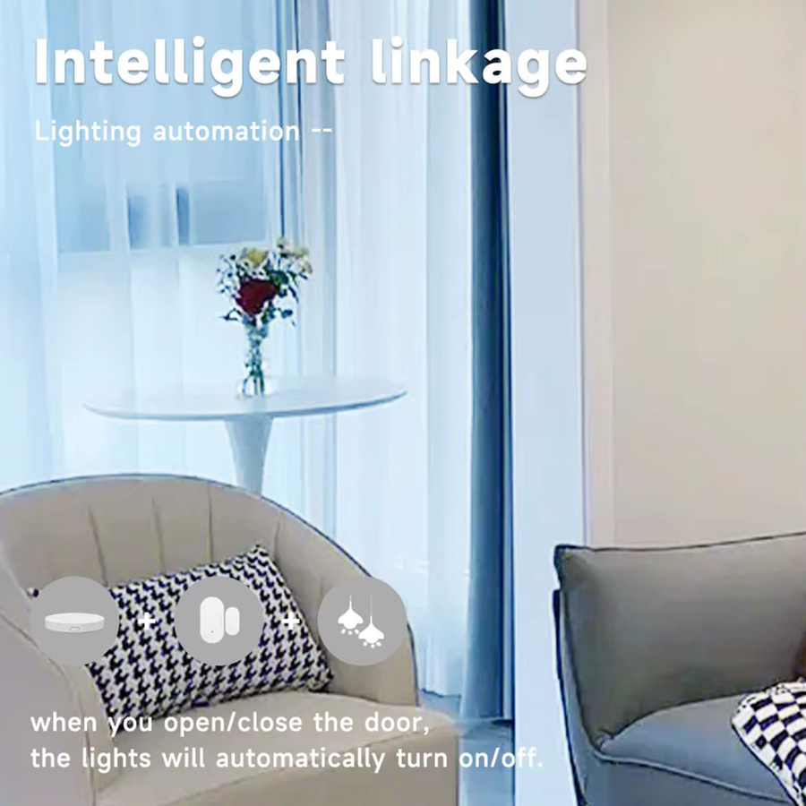 Tuya Smart Home Sicherheits-Tür- und Fenstersensor, Zigbee 3.0 Kabelloser Magnetdetektor in Weiß, kompatibel mit Z2MQTT und Home Assistant - Bild 5