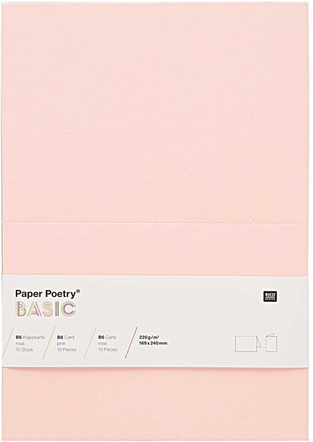 Rico Design Paper Poetry Klappkarten Basic B6 in Rosa, 10 Stück - Bild 1