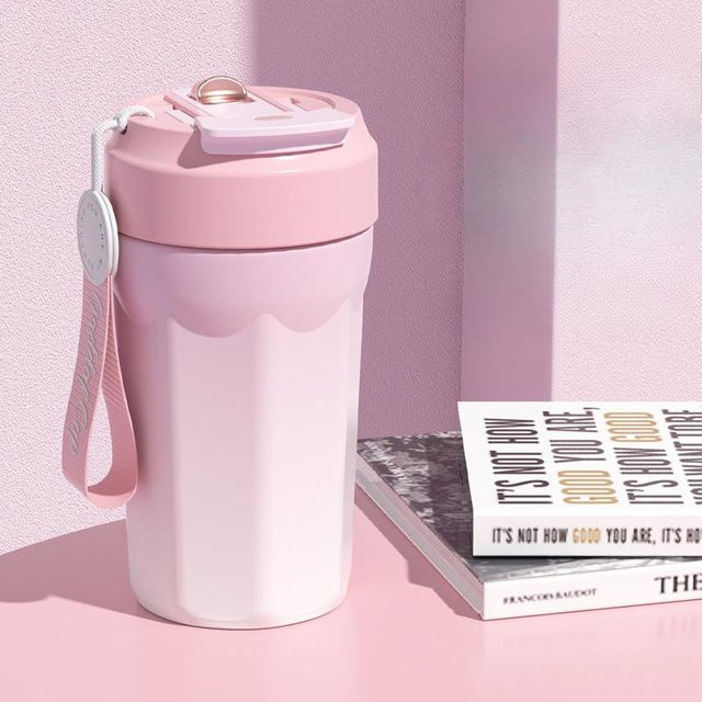 Yiran Furniture Thermosbecher aus Edelstahl für Heim und Büro, Tragbarer Kaffeebecher mit 460ml Fassungsvermögen - Bild 1