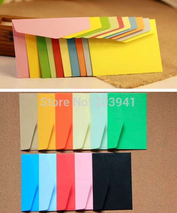 40er Set Vintage Mini Umschläge aus Papier in Candy Farben für DIY-Projekte, B: 12,0 cm, H: 8,3 cm - Bild 3