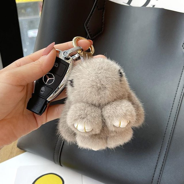 Linyi toy Schlüsselanhänger Hase, Nerzfell, 8 cm, Unisex - Bild 1
