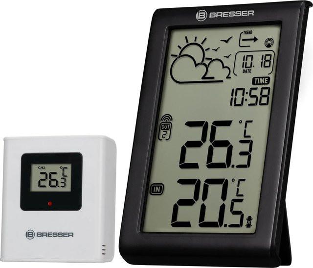 Bresser Wetterstation Meteo Temp W mit DCF-Funksignal in Schwarz - Bild 1
