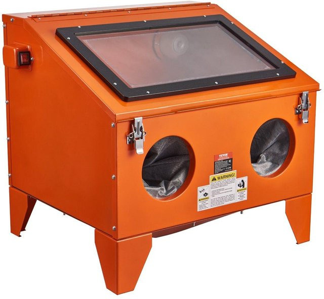 Sandstrahlkabine Werkbankkabine von Buying Solutions MB mit Sandstrahlpistole und 4 Düsen, Farbe Orange/Transparent, Material Stahl - Bild 1