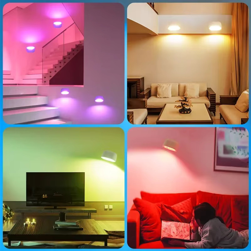 KFV LED-Wandleuchte in Weiß, wiederaufladbare magnetische Leuchte mit 360 Grad Rundumbeleuchtung und Fernbedienung für Wohnzimmer und Treppen - Bild 5
