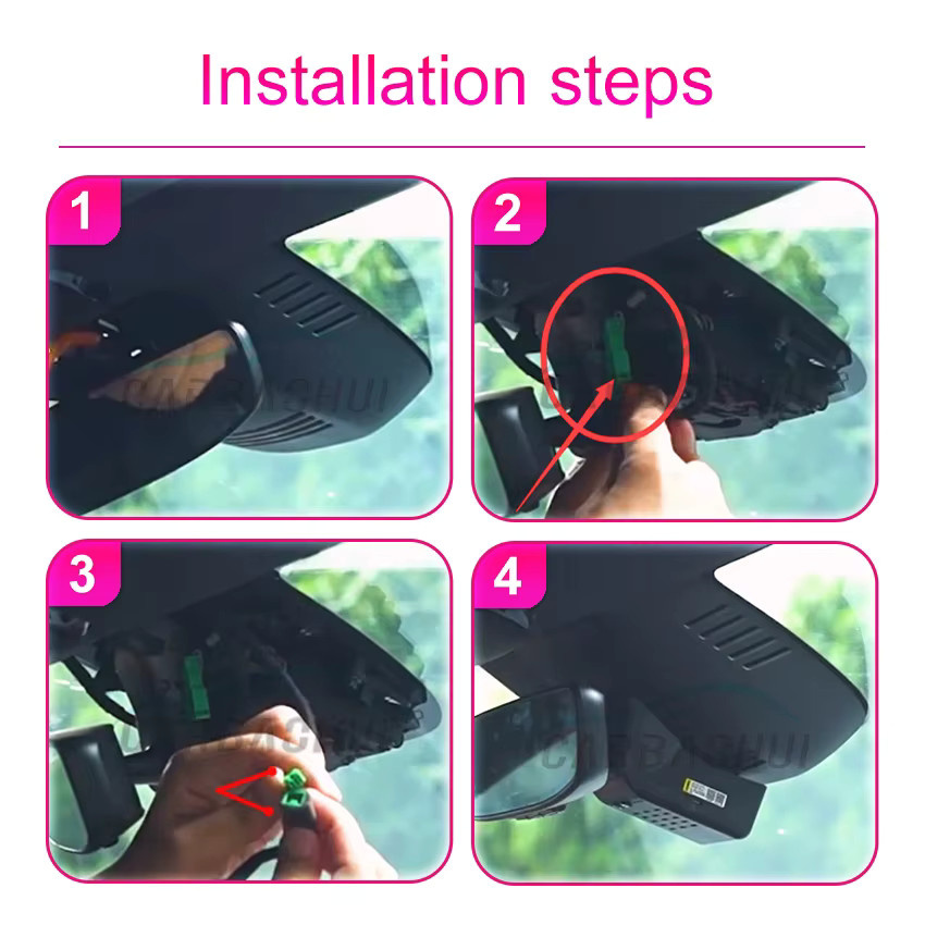 CARBAOHUI 4K UHD Dash Cam für Polestar 2, Plug and Play Auto DVR Videorecorder, Schwarz - Bild 3