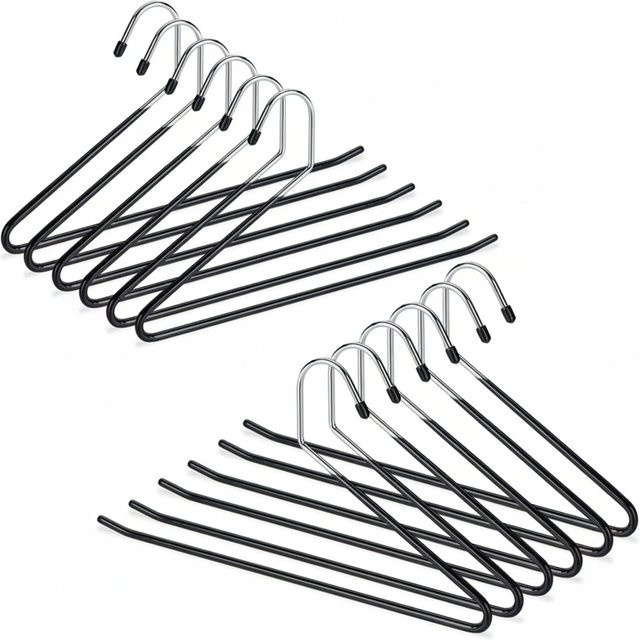 Relaxdays Hosenbügel aus Metall in Schwarz, rutschfest und platzsparend, 12er Pack, B/T/H: 35 x 18 x 0,5 cm - Bild 1