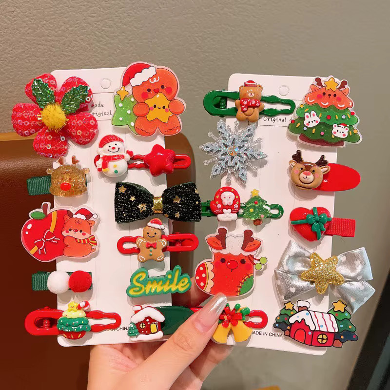 Haarspange Weihnachts-Cartoon, Kinder, seitlicher Clip - Bild 1