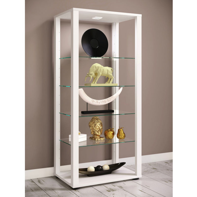 VCM Glasvitrine Glasol in Weiss mit ESG-Sicherheitsglas, B/H/T: 51,8 x 114,5 x 34,8 cm - Bild 2