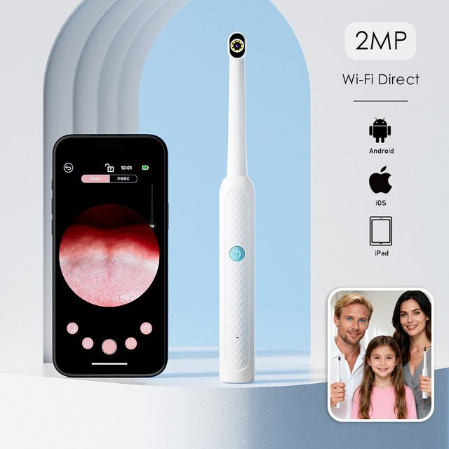 ILIHOME WIFI-Endoskop kabelloses HD1080P Boreskop mit 8 LED und USB-C Ladefunktion in Weiß für Android und iOS - Bild 1
