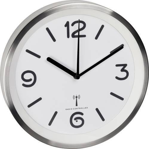 TFA Dostmann Funk Wanduhr, Aluminium gebürstet, Unisex - Bild 1
