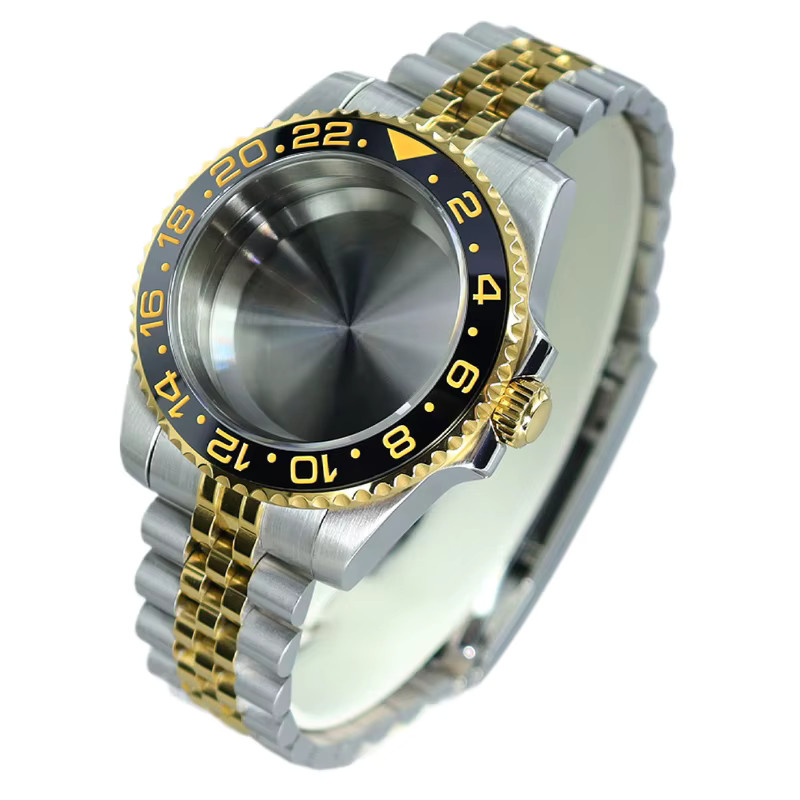 Uhrengehäuse Edelstahl, Bicolor, 40 mm, Saphirglas, wasserdicht - Bild 2