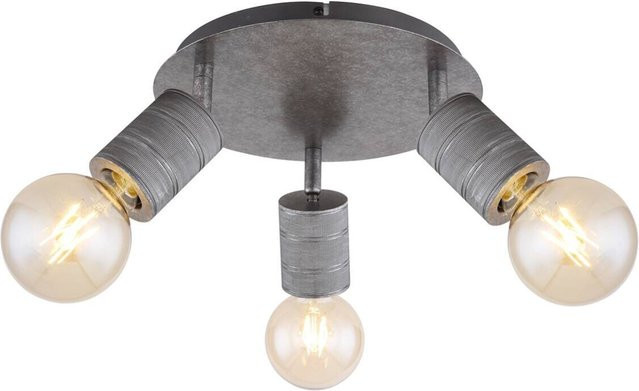 Globo Strahler Freddy 3-flammig Silber aus Metall, H x B x T: 16 x 28 x 28 cm, E27 - Bild 2