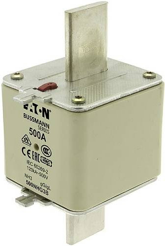 Eaton NH-Sicherung 450NHG3B mit mechanischer Sicherungsanzeige, Größe 3, 450A, 500V, Weiß, 3er-Set - Bild 1