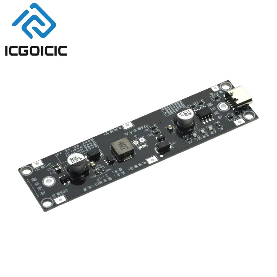 USB-C 18650 Boost-USV-Modul für 5V/9V/12V mit gleichzeitiger Ladung und Entladung in Schwarz für Raspberry Pi und Arduino - Bild 3