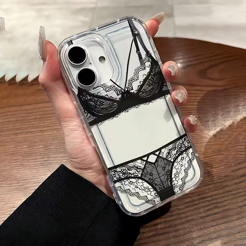 Transparente Handyhülle mit Spitzen-Design für Apple iPhone Modelle, Soft Clear Cover - Bild 3