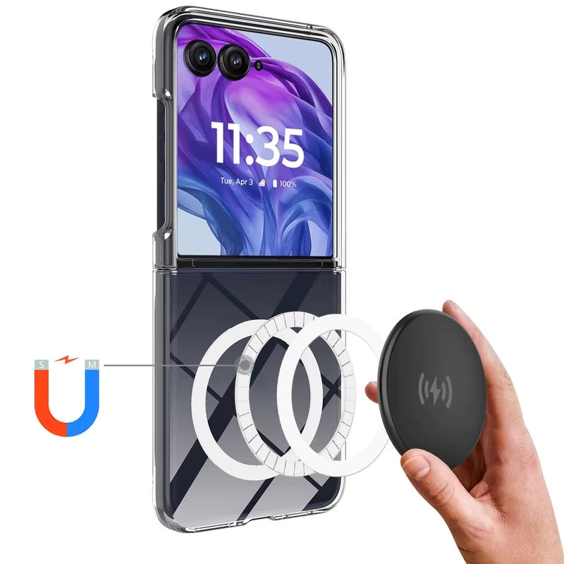 Transparente Magnet-Schutzhülle aus Hart-PC für dein Motorola Moto Razr Ultra (Modelle 2024, 2025, 2026) mit Anti-Sturz-Funktion - Bild 4