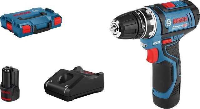 Bosch Professional Akku-Bohrschrauber GSR 12V-15 FC mit 2 Akkus in L-Boxx, Blau/Schwarz - Bild 1