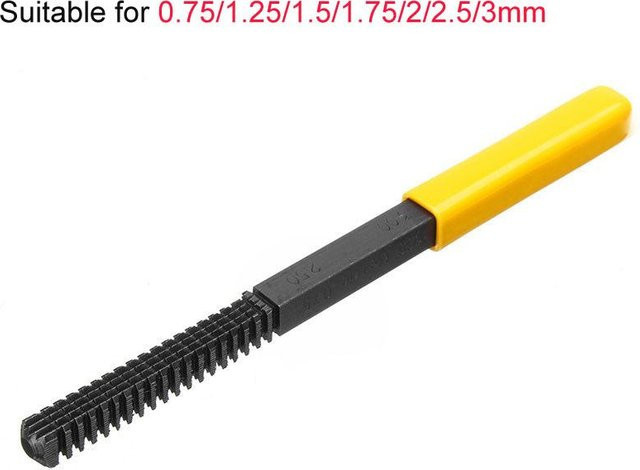 Binchi Outdoor Product Metrische Gewindereparaturfeile aus Stahl, Gelb, 0,75-3,0 mm - Bild 1