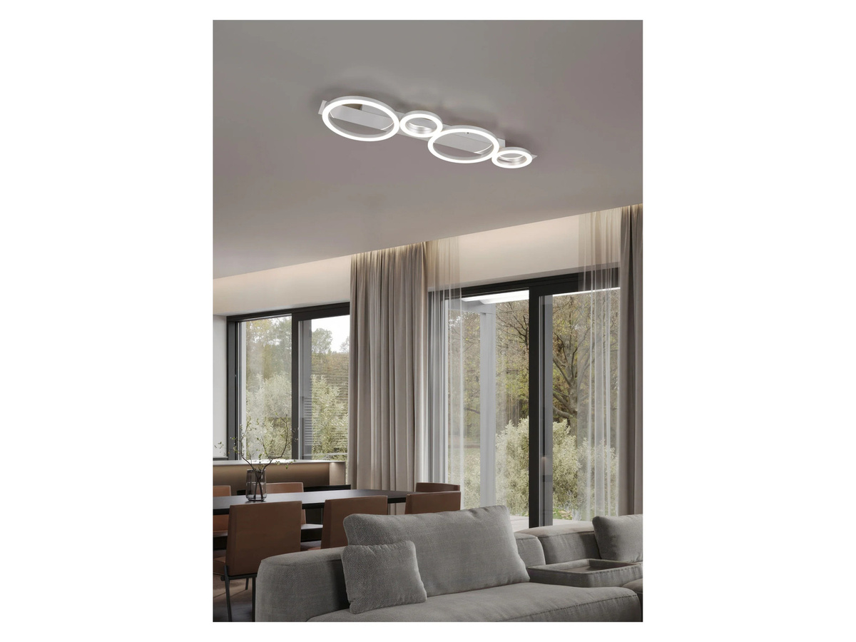 LED Deckenleuchte Lumos von REALITY LEUCHTEN in Chrom, modern mit Ring-Design, warmweißes Licht, Höhe: 5,8 cm, Durchmesser: 72,0 cm - Bild 2