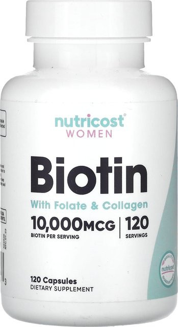 Nutricost Biotin, Folsäure und Kollagen, 120 Kapseln, Damen - Bild 1
