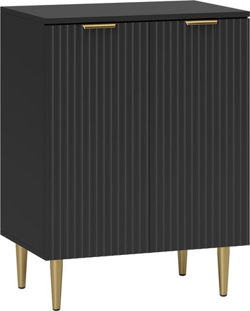HOMCOM Küchenanrichte Buffet-Schrank mit 2 Türen und Metallbeinen, Schwarz, B/T/H: 60 x 40 x 80 cm