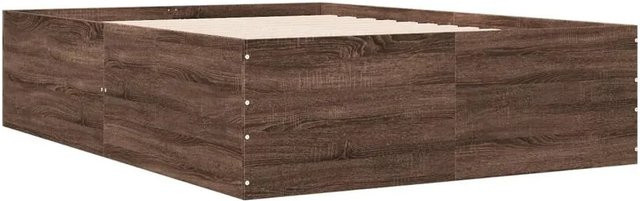 vidaXL Bettgestell in Eiche Braun aus Holzwerkstoff, B/T/H: 138 x 190 x 45 cm - Bild 1