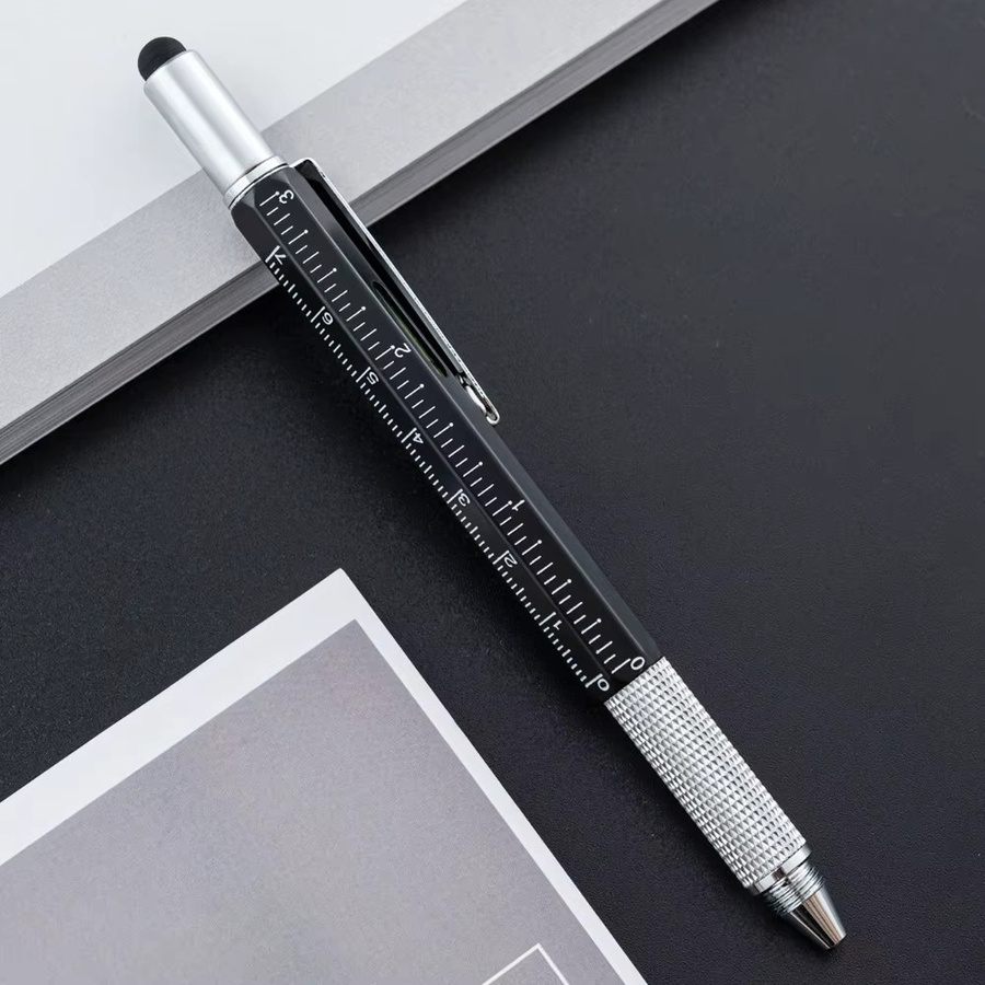 6-in-1 Multifunktions-Kugelschreiber von TWBEB in Pfirsich mit Handwerkzeug, Lineal, Schraubendreher, Touchscreen-Stift und Wasserwaage aus Metall - Bild 6