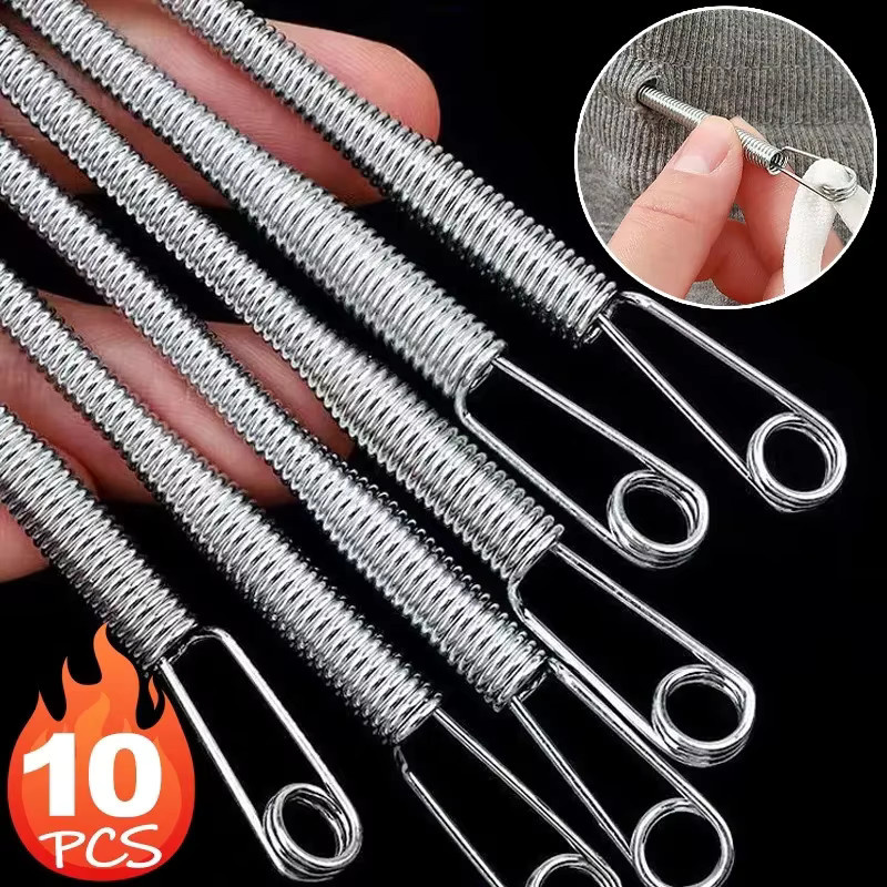 Set aus 1 bis 10 biegsamen Kordelzug-Einfädelern mit Clip aus Metall für Hoodie und Hose als DIY Nähtechnik-Reparatur-Zubehör - Bild 3
